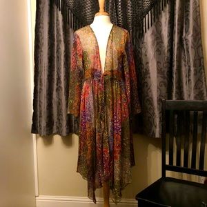 Pyramid Collection Sheer Boho Coverup Dress L
